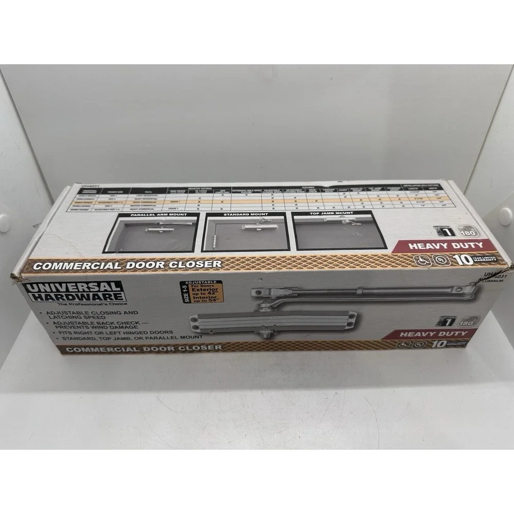 Universal Hardware Heavy Duty Commercial Door Closer Size 1-5 Aluminum New